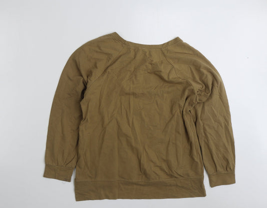 New Collection Womens Brown Cotton Pullover Sweatshirt Size M Pullover - Love Heart