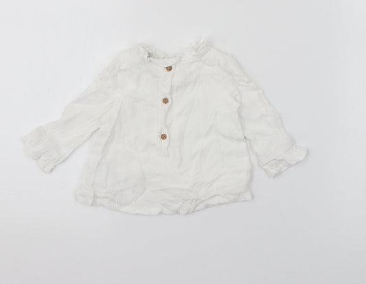 Primark Baby White Cotton Pullover Jumper Size 3-6 Months Snap