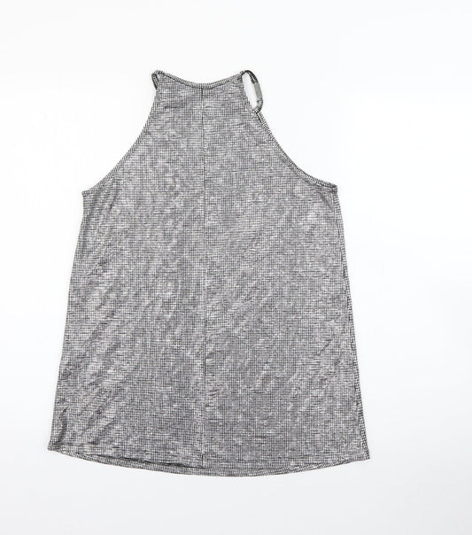 River Island Womens Silver Polyester Camisole Tank Size 8 Halter
