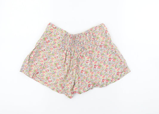 Atmosphere Womens Multicoloured Floral Cotton Paperbag Shorts Size 8 Regular