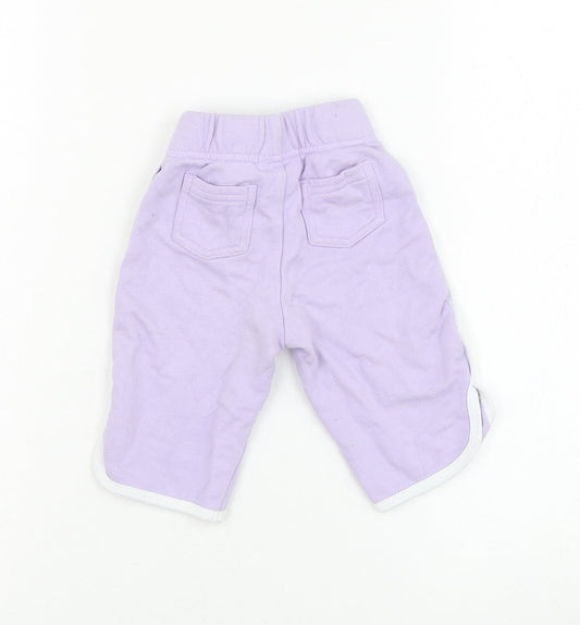 NEXT Girls Purple Cotton Jogger Trousers Size 3-6 Months Pullover - 82