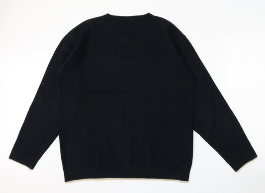 Fashion Union Mens Blue V-Neck Polyester Pullover Jumper Size L