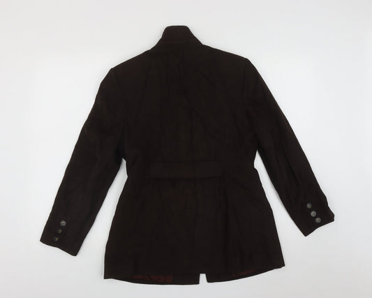 Preworn Womens Brown Jacket Size 10 Button