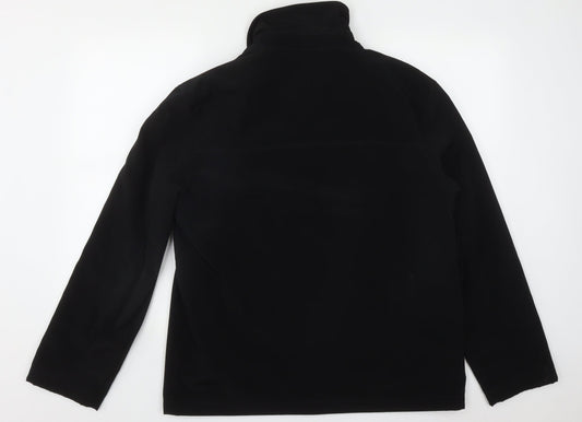 Jonathon Adams Mens Black Overcoat Coat Size M Zip
