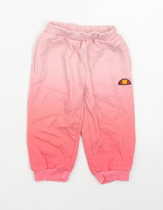ellesse Girls Pink Polyester Jogger Trousers Size 12-18 Months