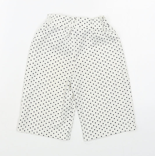 Jeff & Co Girls White Polka Dot Polyester Jogger Trousers Size 2-3 Years Regular
