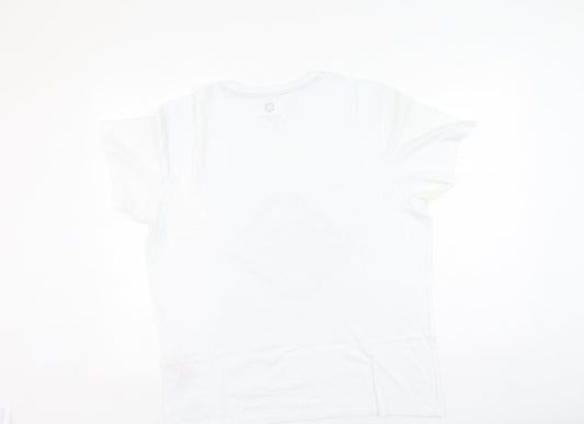 JACK AND JONES  Mens White  Cotton  T-Shirt Size XL Round Neck