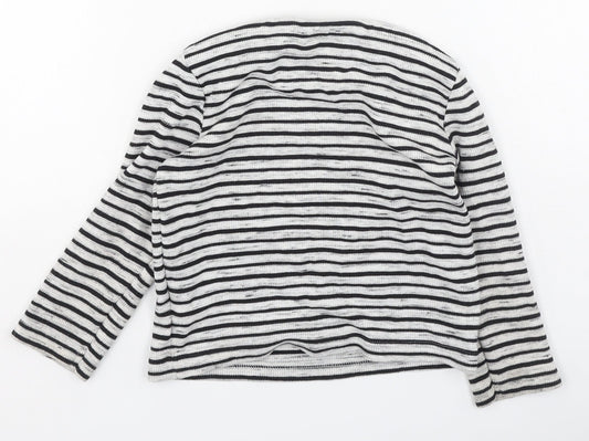 F&F Boys Multicoloured Striped Cotton Basic T-Shirt Size 2-3 Years Round Neck