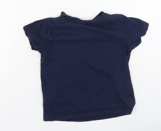 Pep & Co Boys Blue Cotton Basic Casual Size 3-4 Years Round Neck - lets play ball