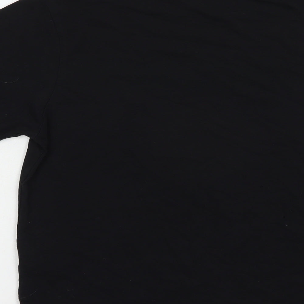 Lipsy Womens Black Cotton Basic T-Shirt Size M Crew Neck - Dream Queen