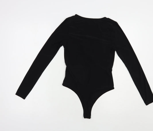 I Saw It Firest Womens Black Polyester Bodysuit One-Piece Size 8 Snap