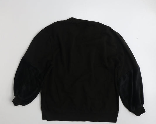 Best Womens Black Cotton Pullover Sweatshirt Size L Pullover - Size M-L