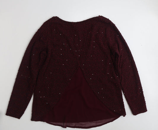 Pimkie Womens Purple Polyester Pullover Sweatshirt Size L Pullover
