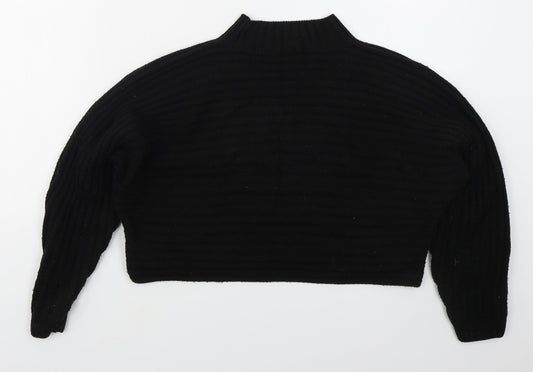 New Look Girls Black Mock Neck Acrylic Pullover Jumper Size 12-13 Years Pullover