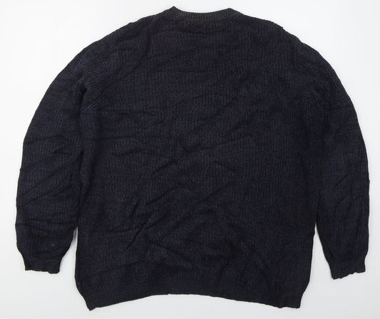Casual Club Mens Blue Crew Neck Cotton Pullover Jumper Size M