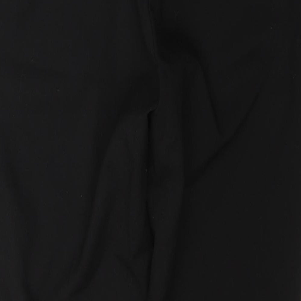 NEXT Womens Black Polyester Trousers Size 10 L26 in Regular Button