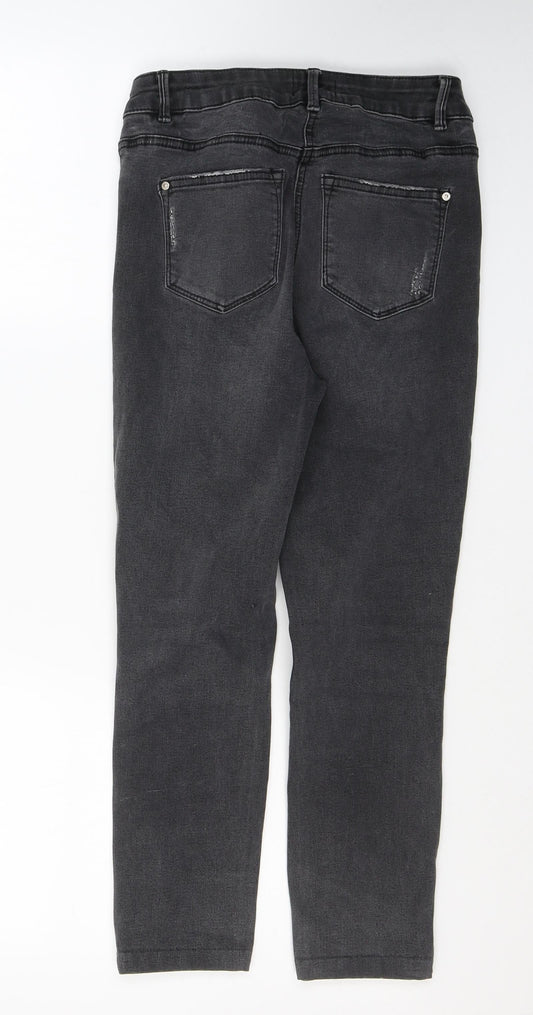 Denim Womens Black Cotton Skinny Jeans Size 10 L23 in Regular Button