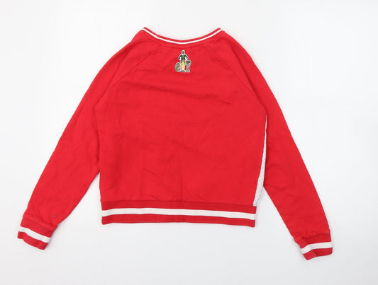 M&Co Boys Red Polka Dot Polyester Pullover Sweatshirt Size 11-12 Years - Elf