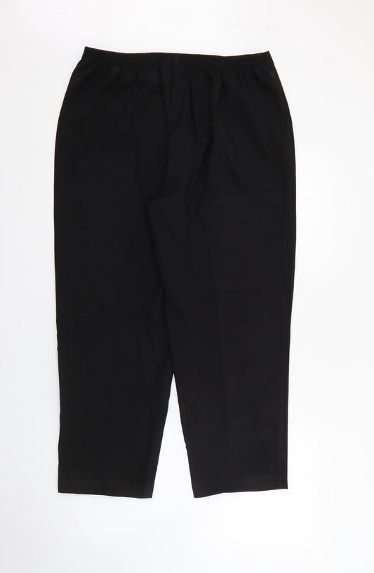 Classics Womens Black Polyester Trousers Size 16 L25 in Regular