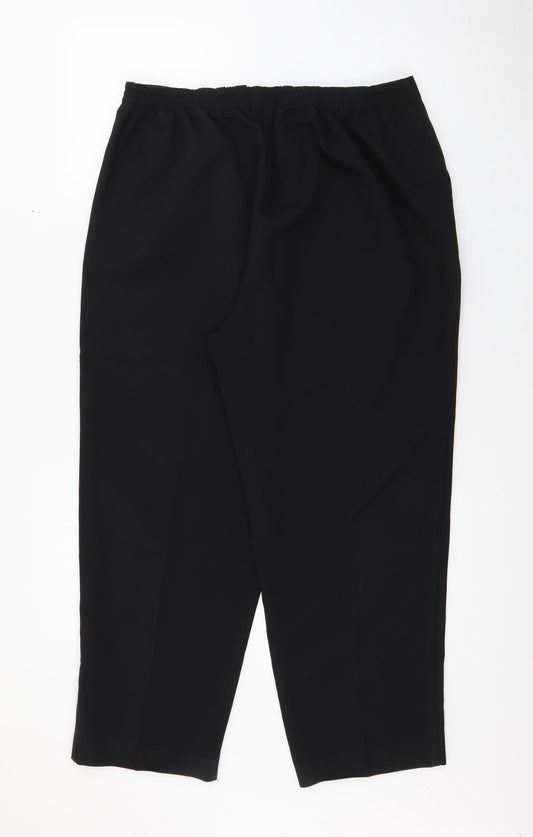 Classic` Womens Black Polyester Trousers Size 16 L23 in Regular