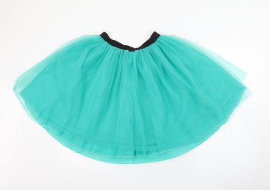 Preworn Womens Green Polyester Tutu Skirt Size L