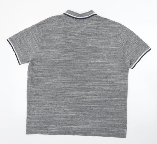 AWC85 Mens Grey Polyester Polo Size XL Collared Button