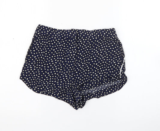 Topshop Womens Blue Geometric Viscose Sailor Shorts Size 10 Regular