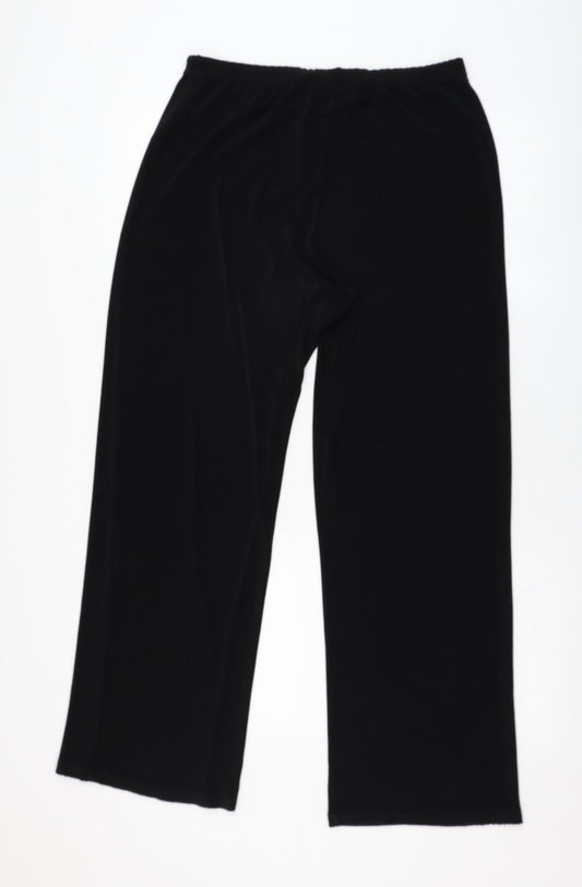 Reflections Womens Black Polyester Trousers Size M L28 in Regular