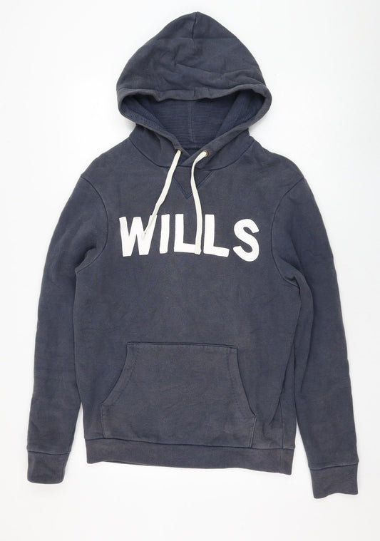 Jack Wills Mens Blue  Cotton Pullover Hoodie Size XS