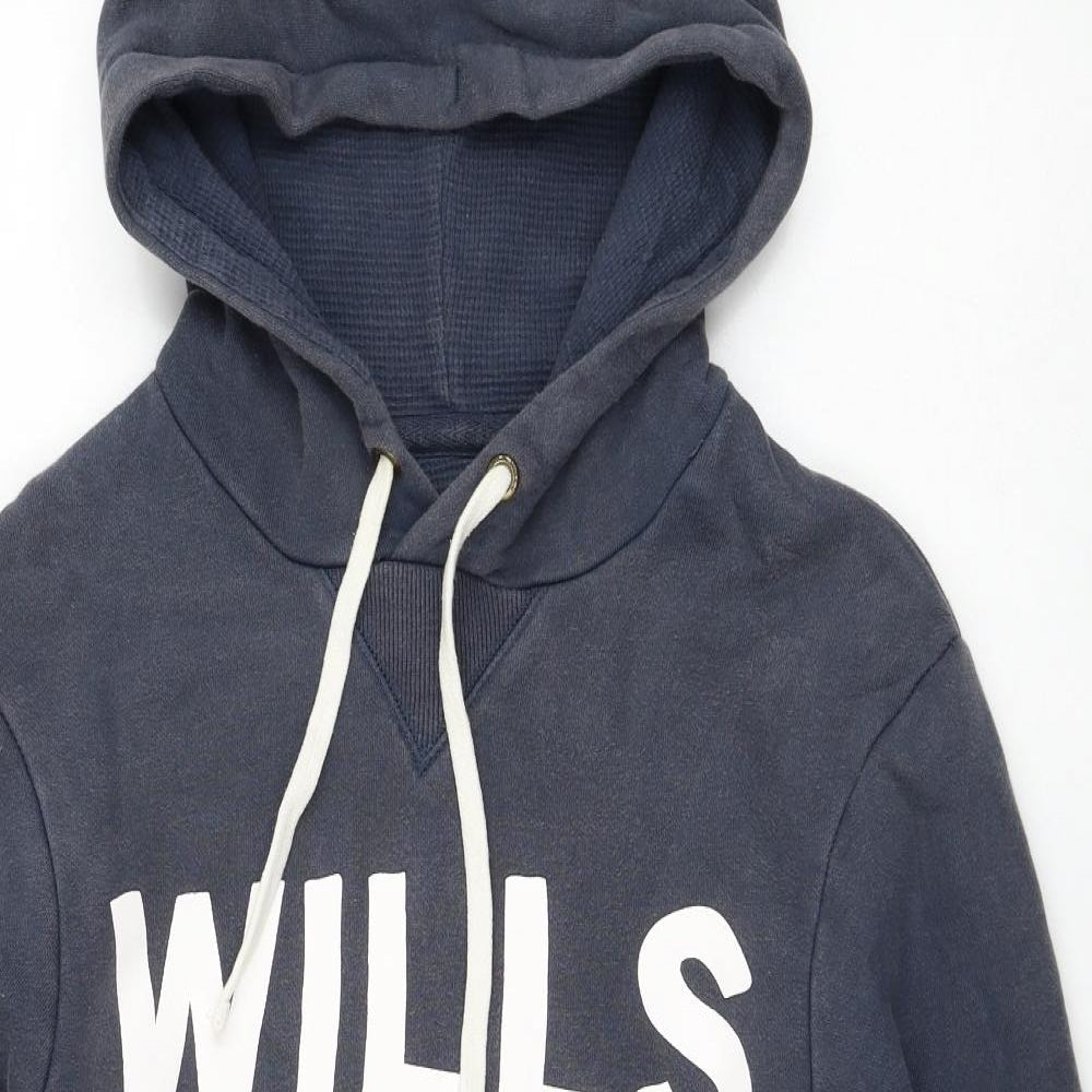 Jack Wills Mens Blue  Cotton Pullover Hoodie Size XS