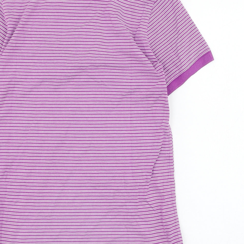 Jack Wills Mens Purple Striped Cotton  Polo Size XS Collared Pullover