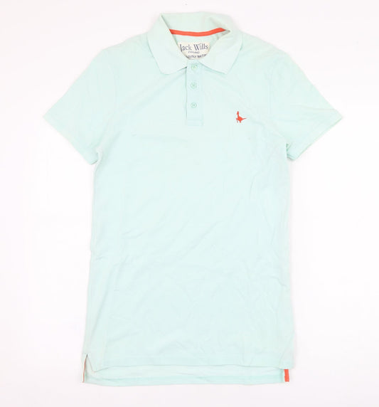 Jack Wills Mens Green  Cotton  Polo Size XS Collared Pullover