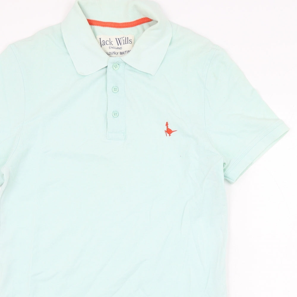Jack Wills Mens Green  Cotton  Polo Size XS Collared Pullover
