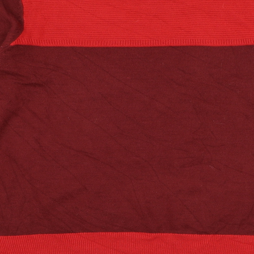 Marks and Spencer Womens Red Round Neck Acrylic Pullover Jumper Size 14