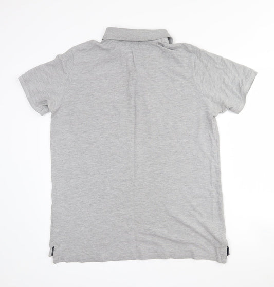 Defused Mens Grey Polyester Polo Size L Collared Button - Defused logo