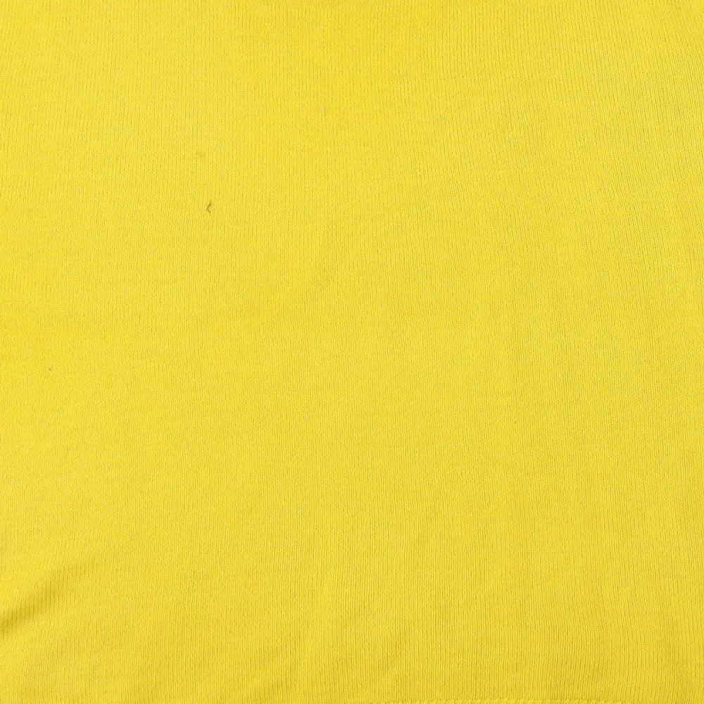 Bonmarché Womens Yellow Round Neck Acrylic Pullover Jumper Size 20