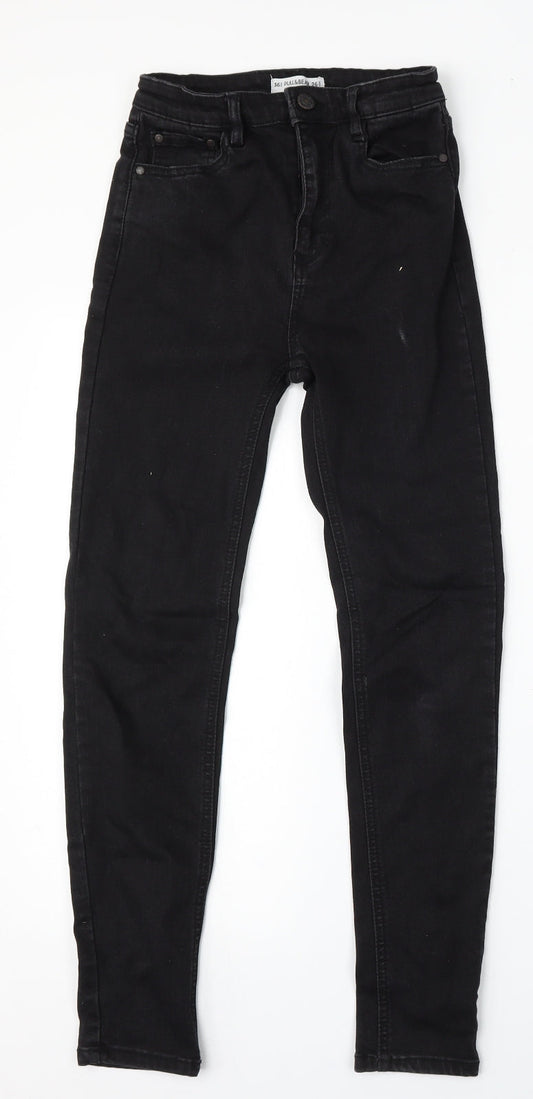 Pull&Bear Womens Black  Polyester Skinny Jeans Size 26 L26 in Regular Button