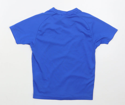 Avec Boys Blue Polyester Basic T-Shirt Size 4-5 Years Round Neck Pullover