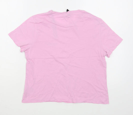 H&M Womens Purple 100% Cotton Basic T-Shirt Size M Round Neck