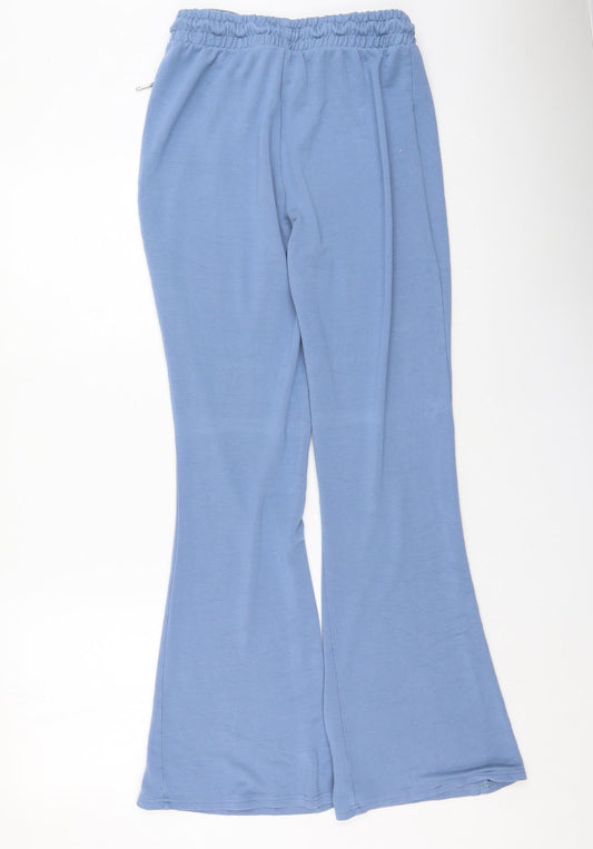Boux Avenue Womens Blue Viscose Jogger Trousers Size 12 L33 in Regular
