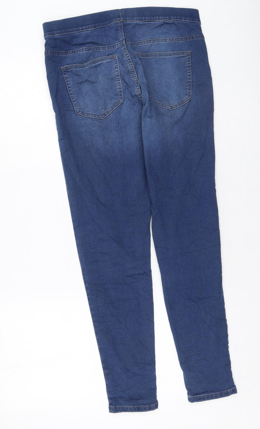 Marks and Spencer Womens Blue Cotton Skinny Jeans Size 12 L27 in Regular