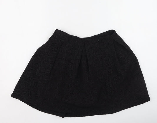 Vera & Lucy Womens Black Polyester Pleated Skirt Size S