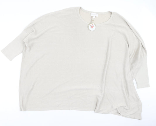 Apricot Womens Beige Viscose Basic Blouse Size L Round Neck