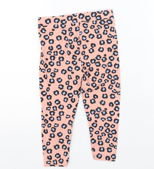 Studio Girls Pink Animal Print Cotton Jegging Trousers Size 2-3 Years Regular