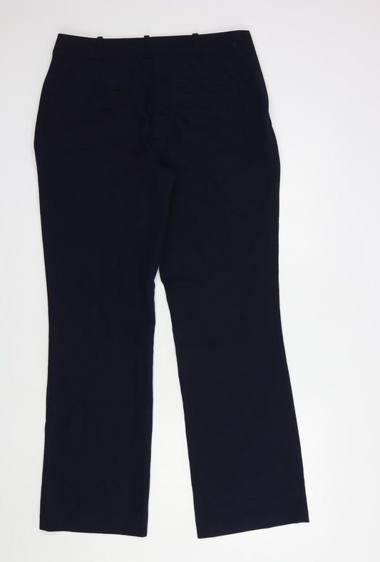 Dunnes Stores Womens Blue Polyester Dress Pants Trousers Size 12 L30 in Regular Button