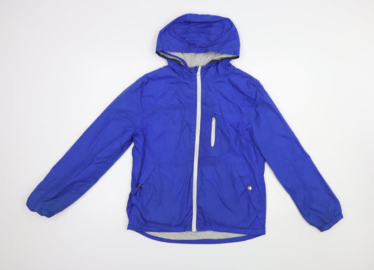 Dunnes Mens Blue Windbreaker Jacket Size M Zip