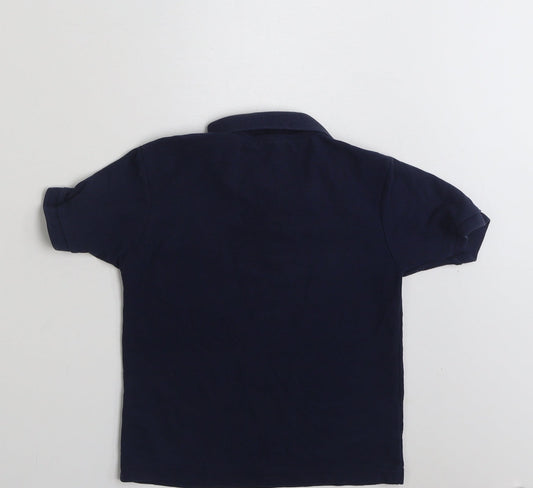 Fruit of the Loom Boys Blue Polyester Pullover Polo Size 5-6 Years Collared Button