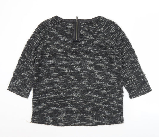 AMES Womens Black Round Neck Acrylic Pullover Jumper Size 10
