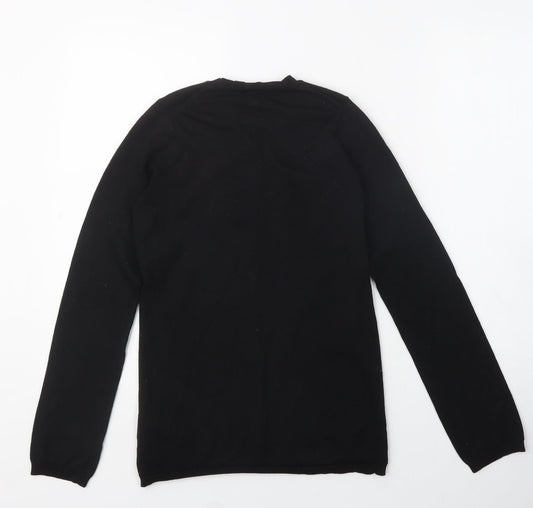 Uniqlo Boys Black Wool Basic Casual Size S Crew Neck
