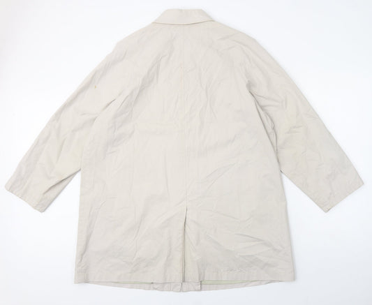 Dannimac Womens Ivory Overcoat Coat Size L Zip